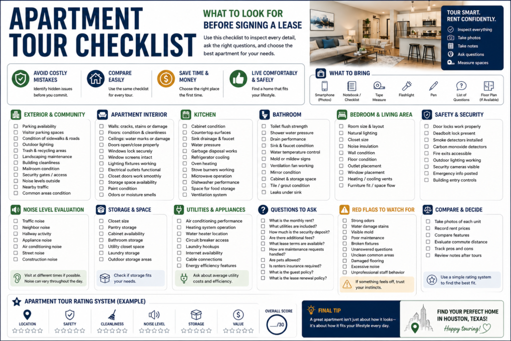 Apartment Tour Checklist