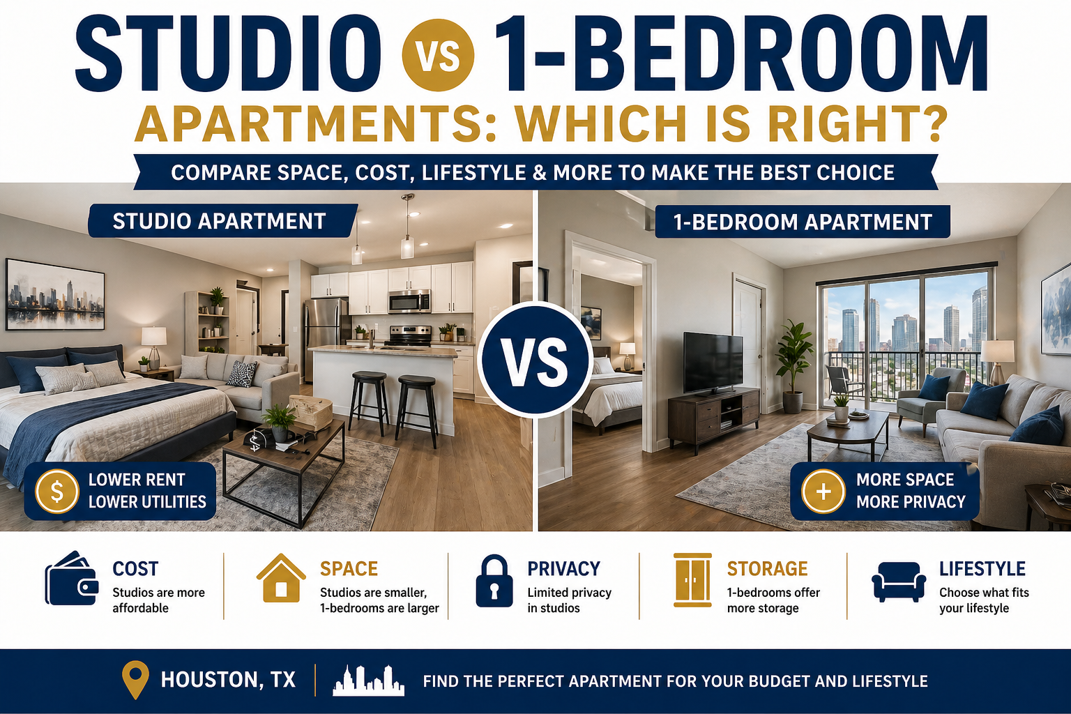 Studio vs 1-Bedroom Apartments